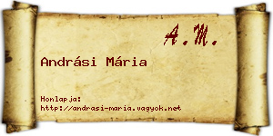 Andrási Mária névjegykártya